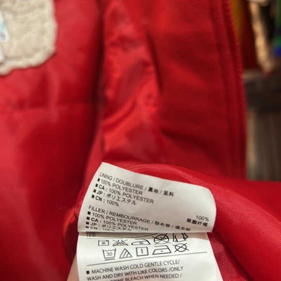 Old Navy Girls Fleece Fur Red Peacoat Jacket Hooded Long Fuzzy Cute Medium - Picture 7 of 8